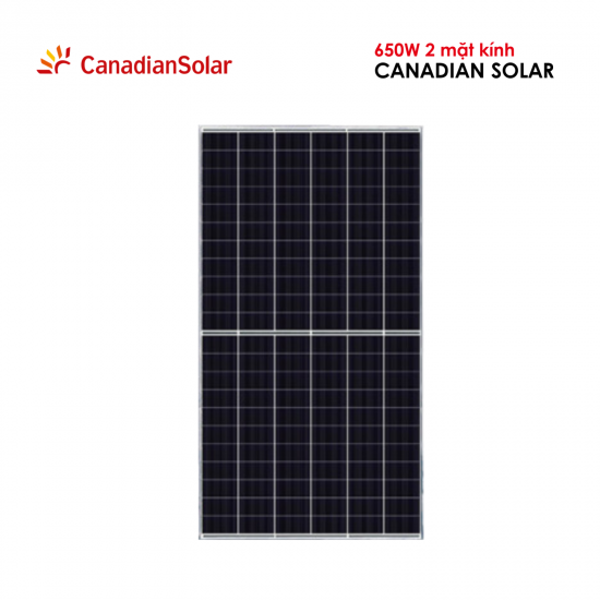 Tấm pin năng lượng mặt trời Canadian Solar 650W 2 mặt kính